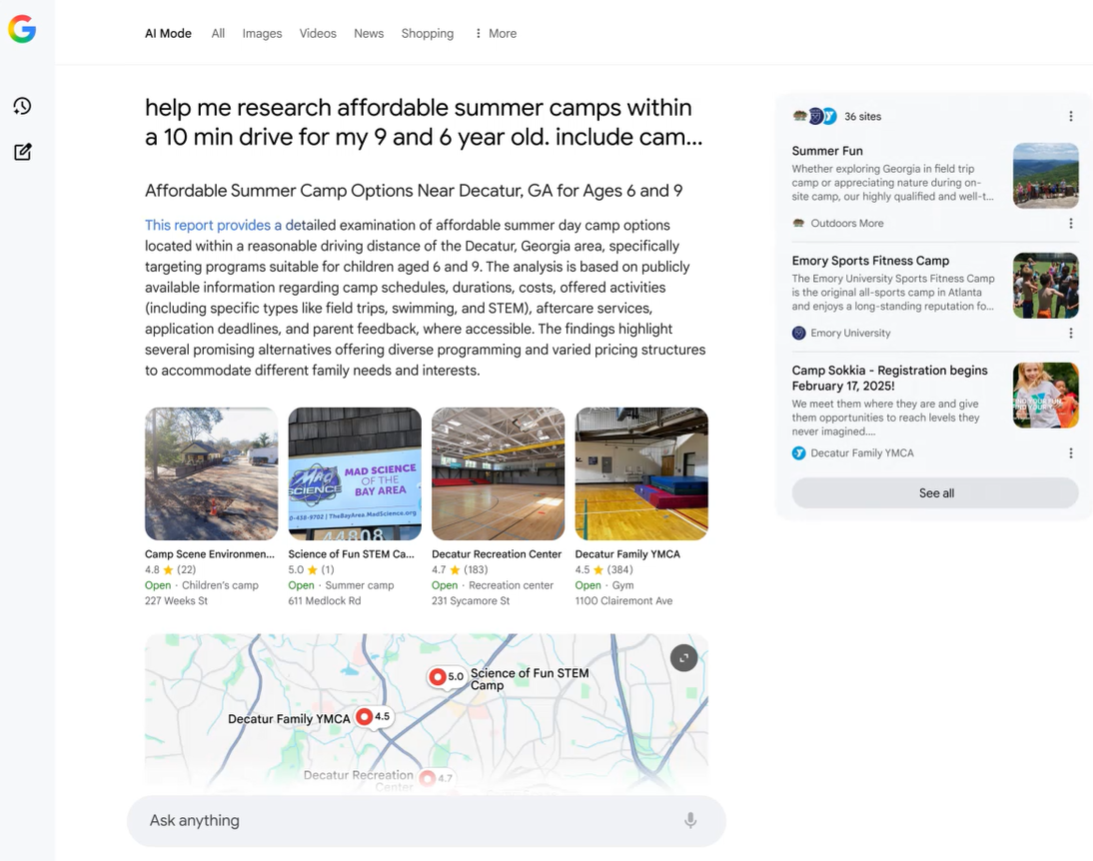 ai mode A screenshot of Google's AI Mode, soon to be rolled out in Australia.